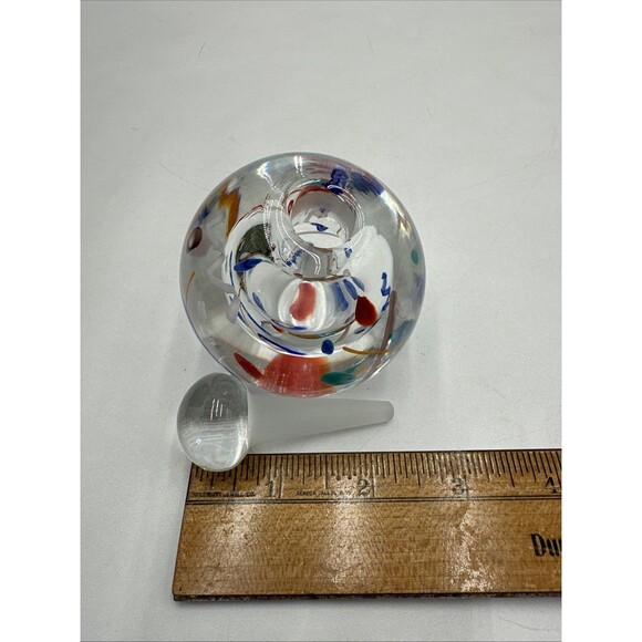 Unique Contemporary Abstract Art Glass Perfume Bottle, Hand-Made, Signed, 1996 - Picture 5 of 7